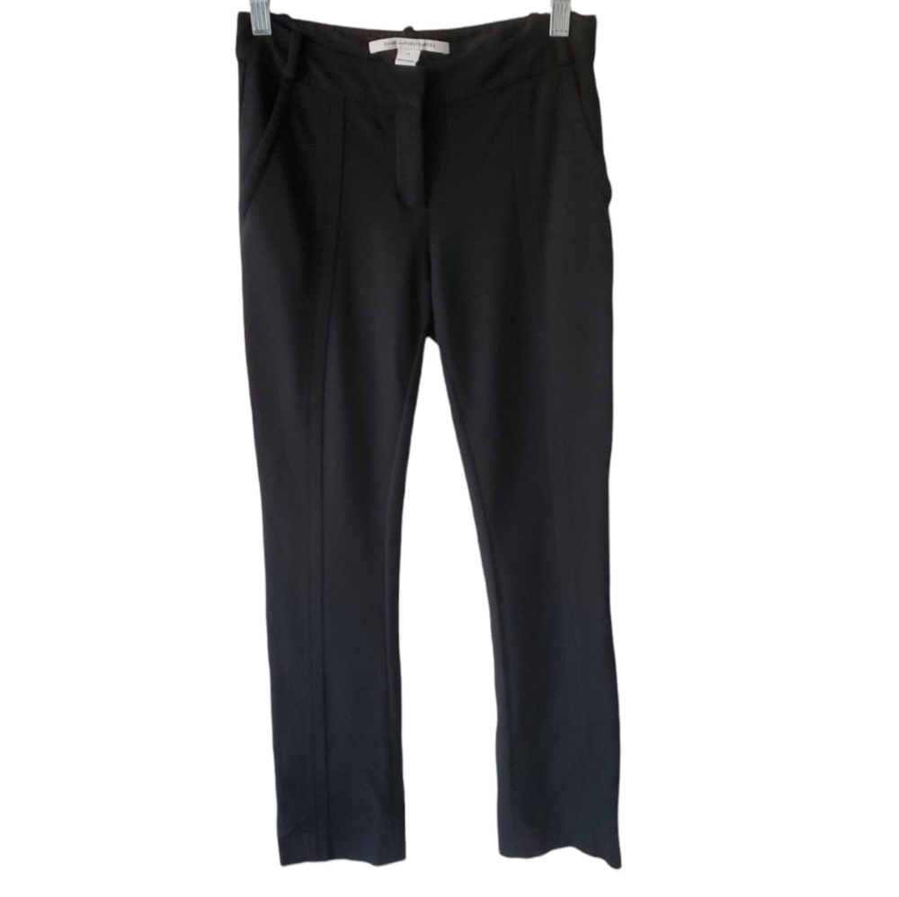 Diane von Furstenberg DVF Black Stretchy Ankle Dress Pants Women's Sz 0